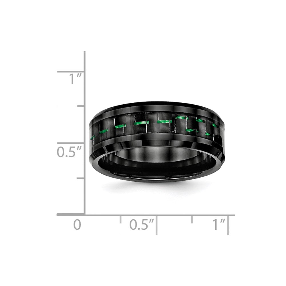 Chisel Ceramic Black with Green Carbon Fiber Inlay Beveled Edge Ring