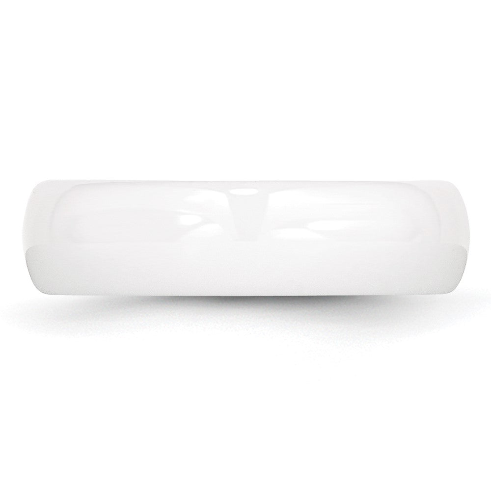 Chisel Ceramic White 6mm Polished Band