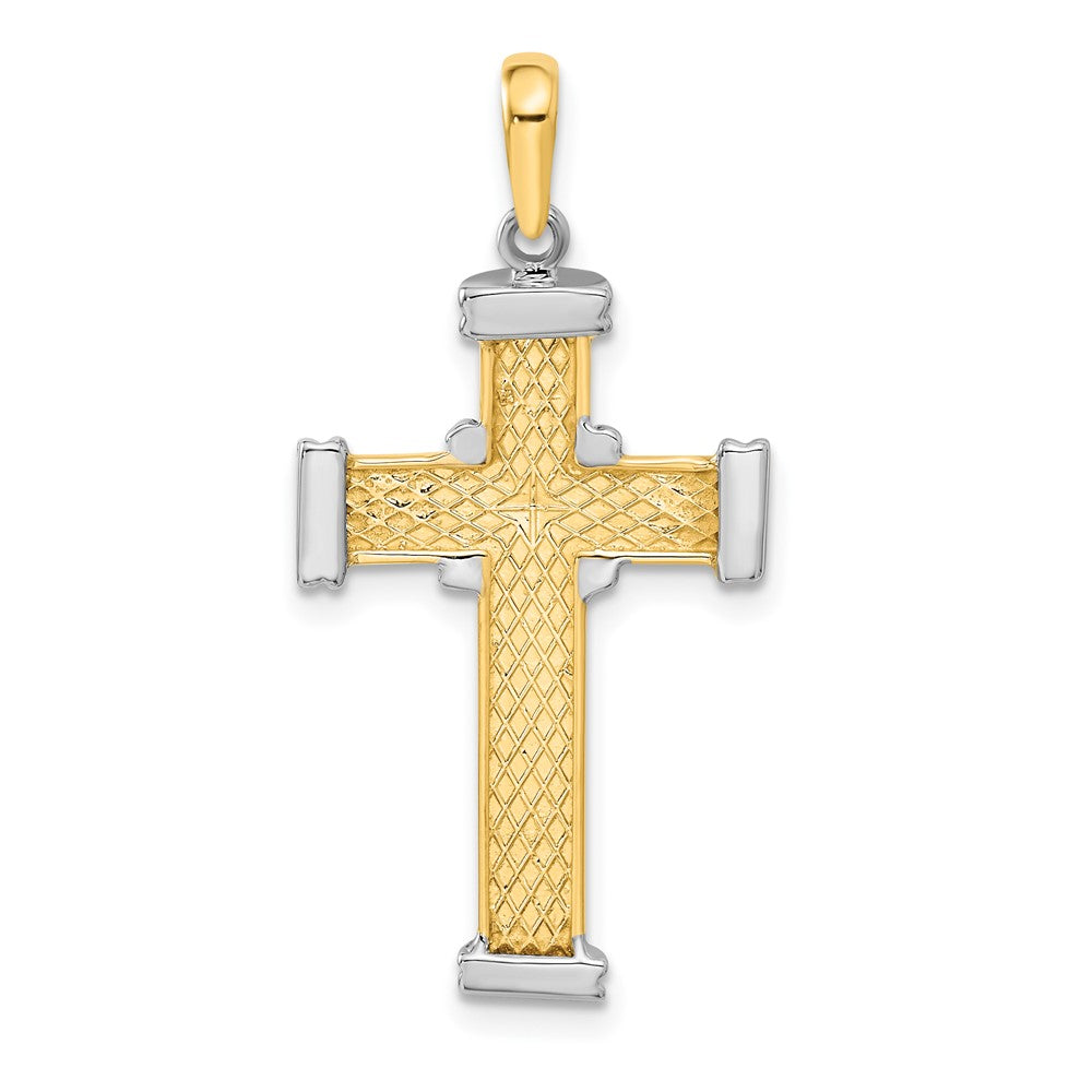 14k Two-tone Latin Cross Pendant