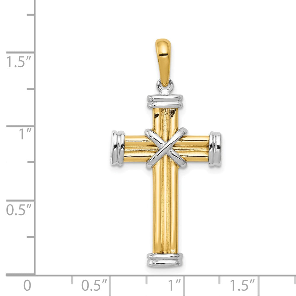 14k Two-tone Latin Cross Pendant