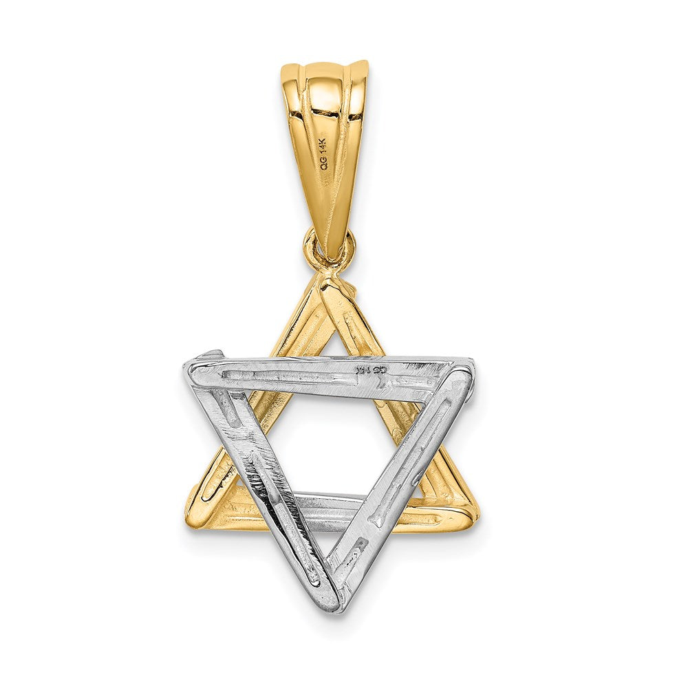 14k Two-tone Star of David Pendant