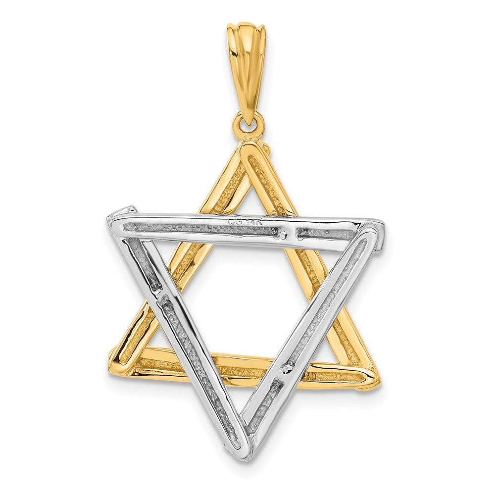 14k Two-tone Star Of David Pendant