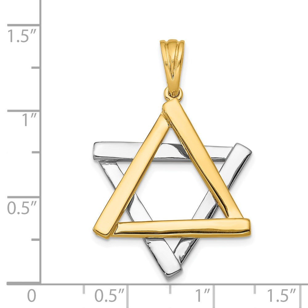 14k Two-tone Star Of David Pendant