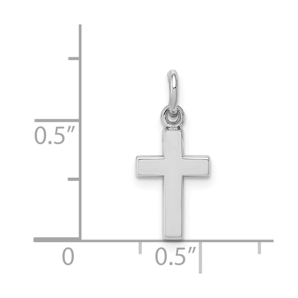 14k White Gold Cross Charm