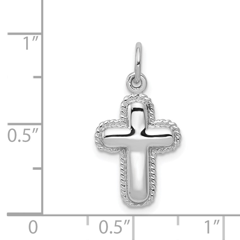 14k White Gold Polished Cross Charm