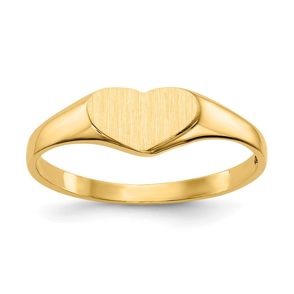 14k 5.5x7.5mm Closed Back Heart Signet Ring