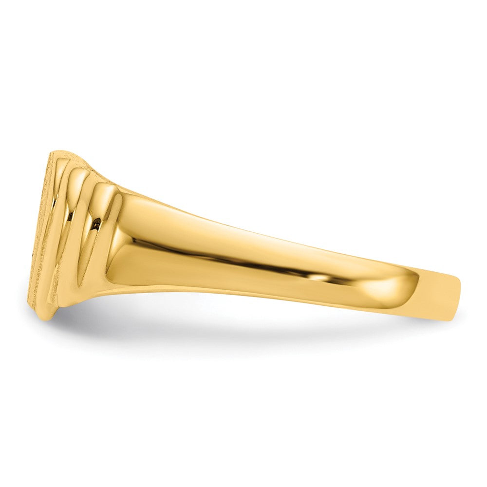 14k 6.75x6.75mm Closed Back Children's Heart Signet Ring