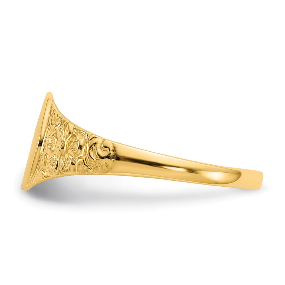 14k 8.0x7.0mm Closed Back Signet Ring