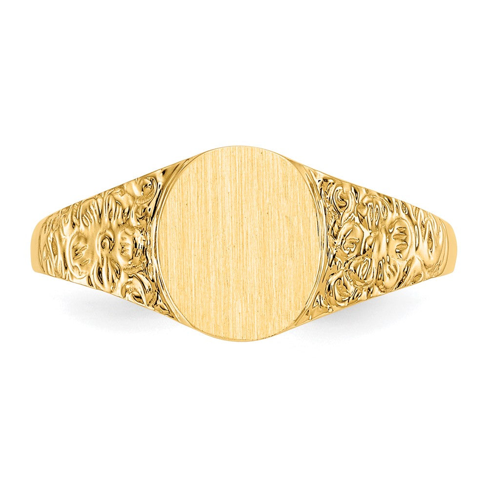 14k 8.0x7.0mm Closed Back Signet Ring