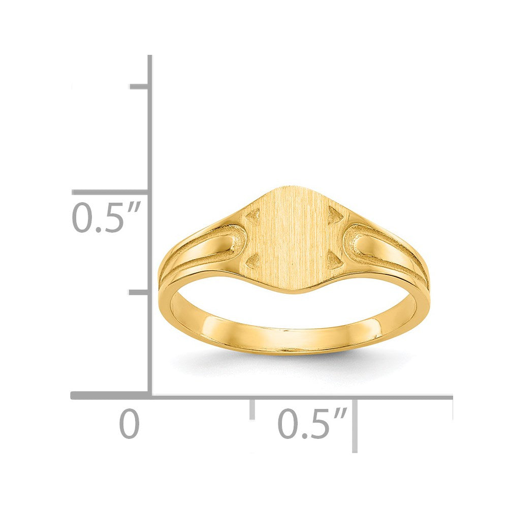 14k 6.5x4.0mm Closed Back Children's Signet Ring