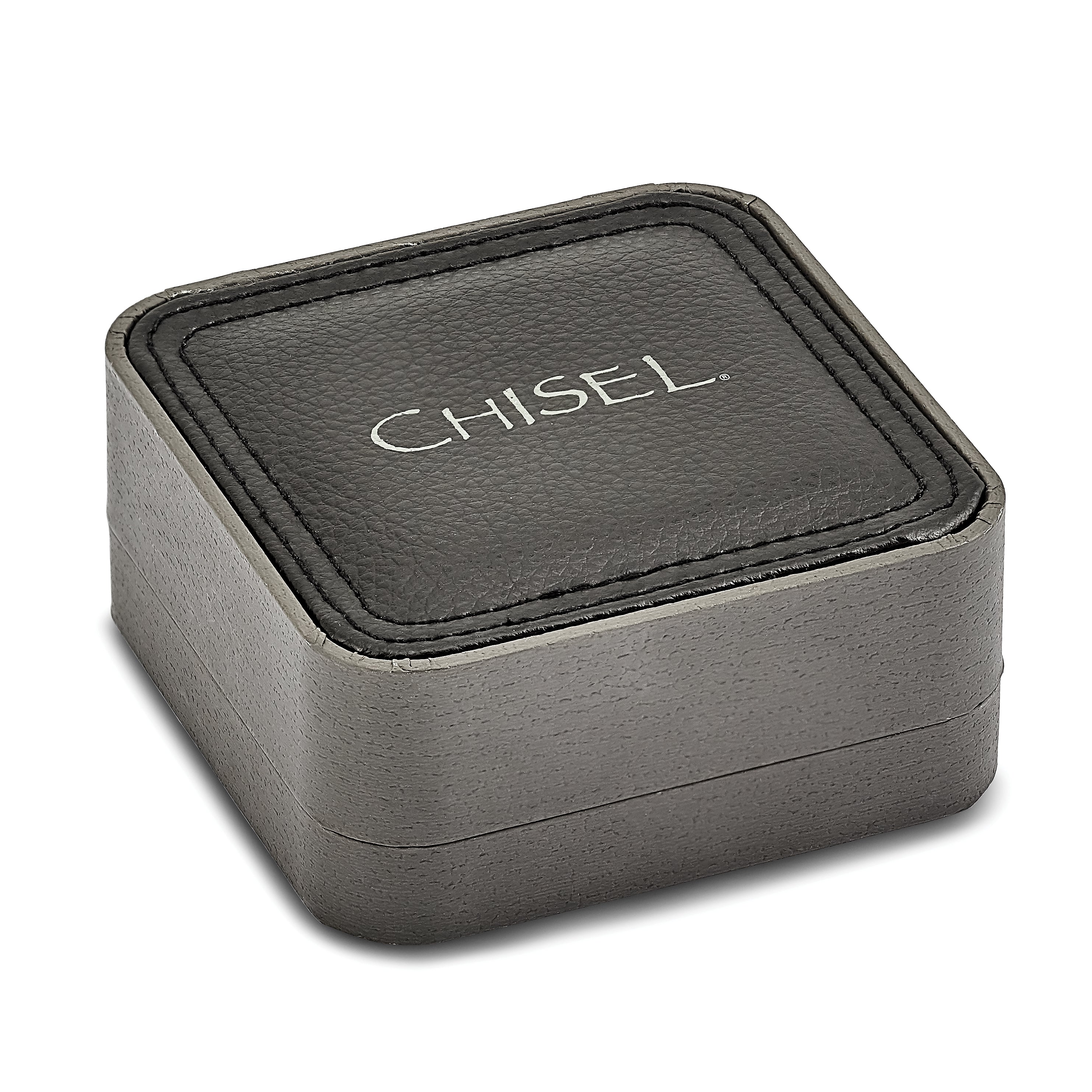 Chisel Stainless Steel Brushed Black Carbon Fiber Inlay Key Ring