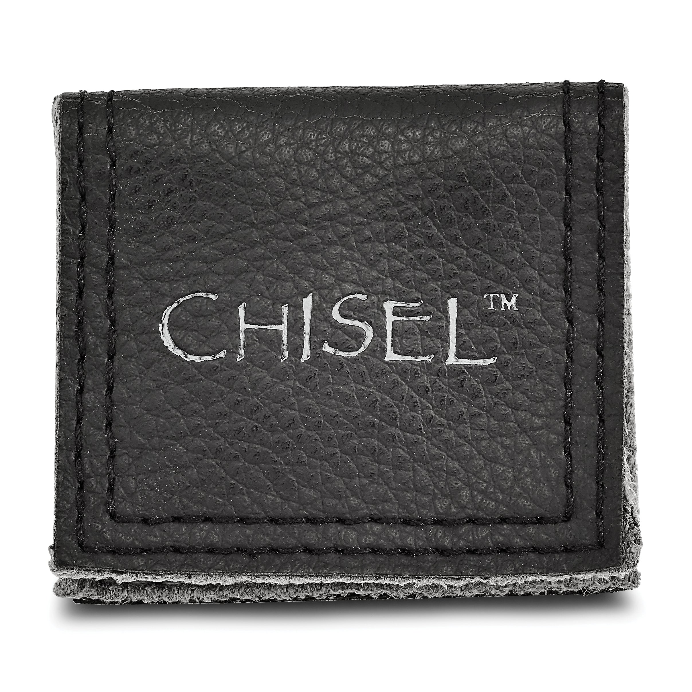 Chisel Titanium Brushed and Polished Celtic Laser Design 8mm Beveled Edge Band