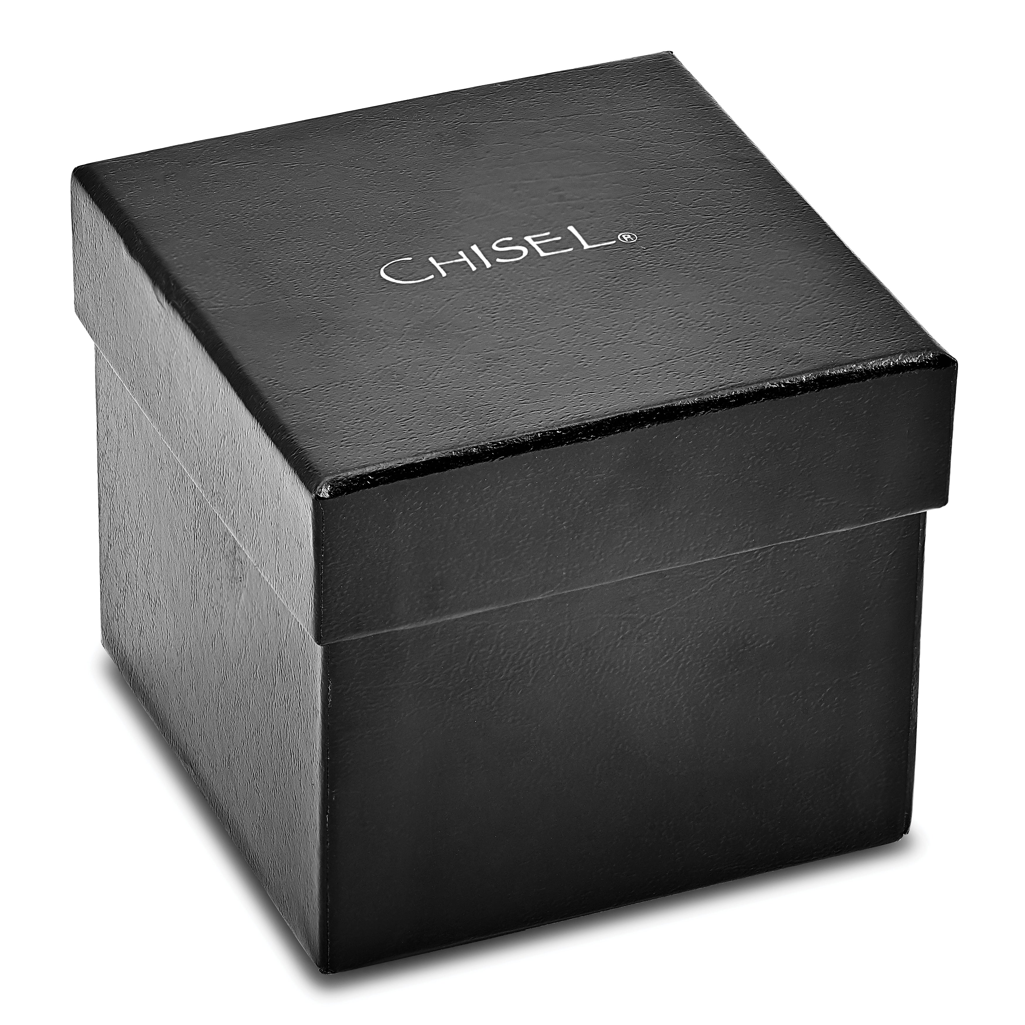 Chisel Stainless Steel Black Dial Pocket Watch