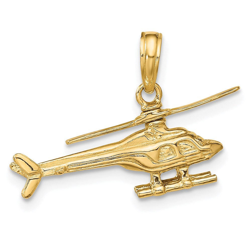 14k 3-D Moveable Helicopter Pendant