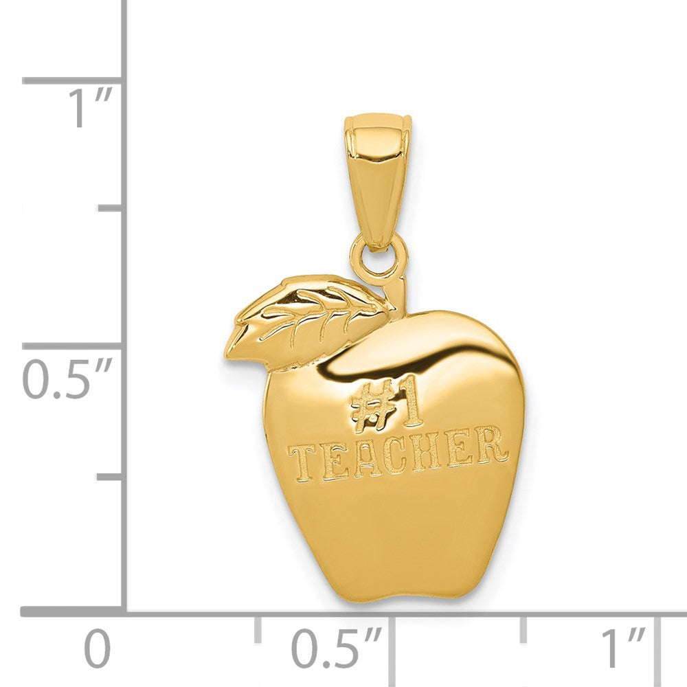14k #1 TEACHER Apple Pendant