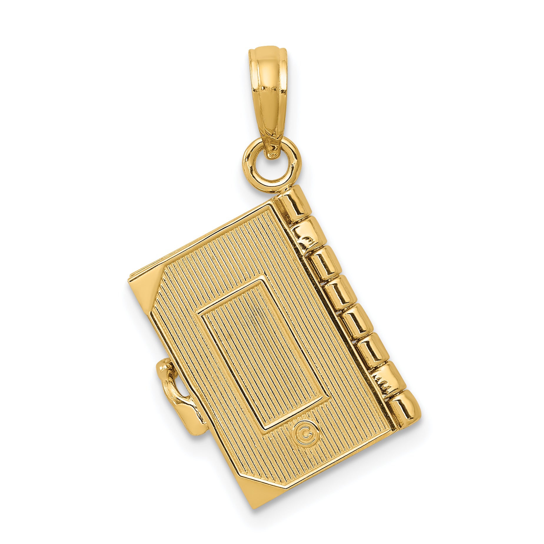 14K 3D Lords Prayer Bible Pendant