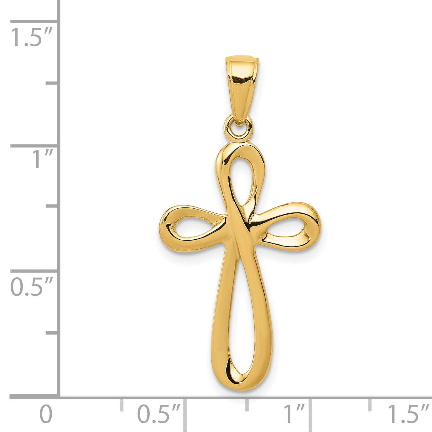14K Polished Cross Pendant