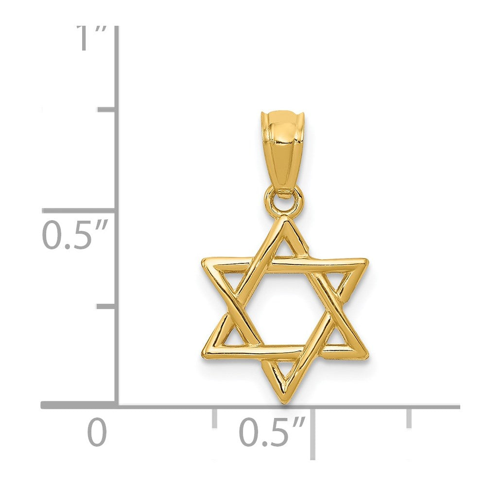 14k Polished Star of David Pendant