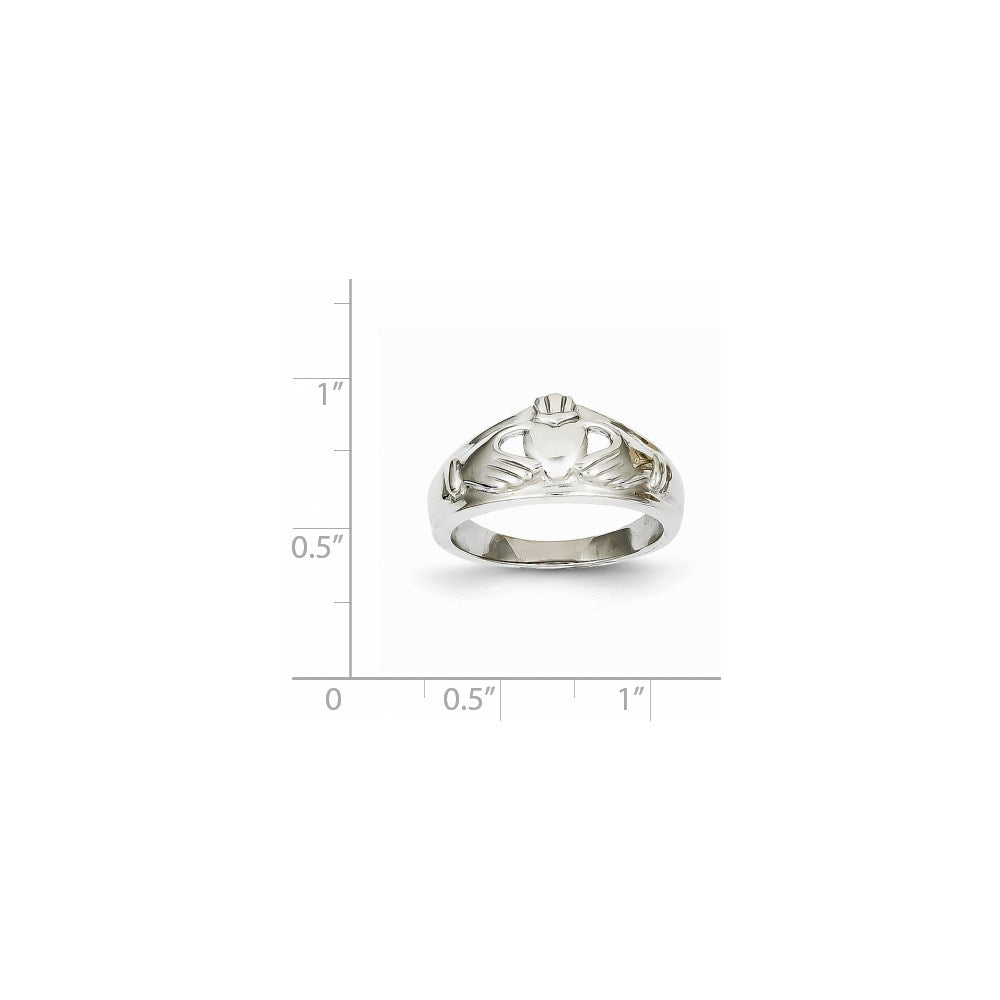 14k White Gold Ladies Claddagh Ring