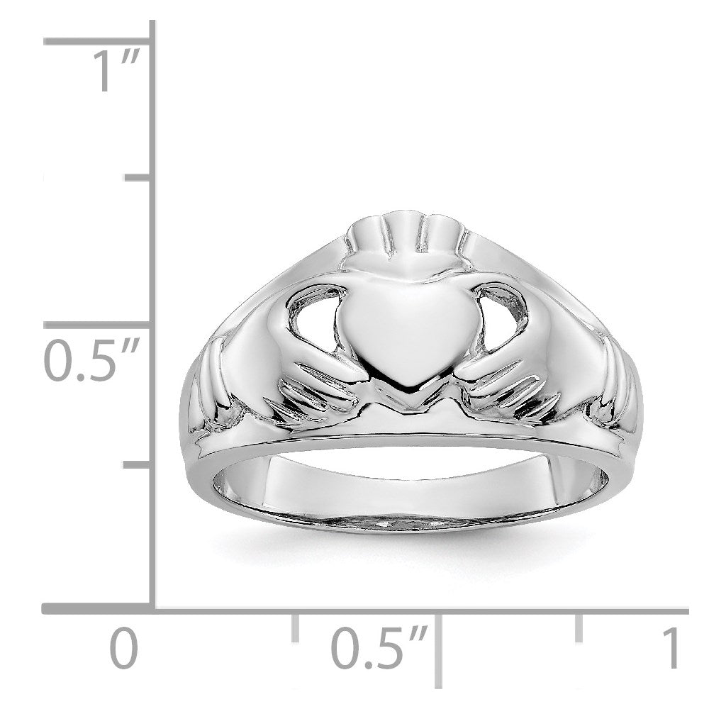 14k White Gold Ladies Claddagh Ring