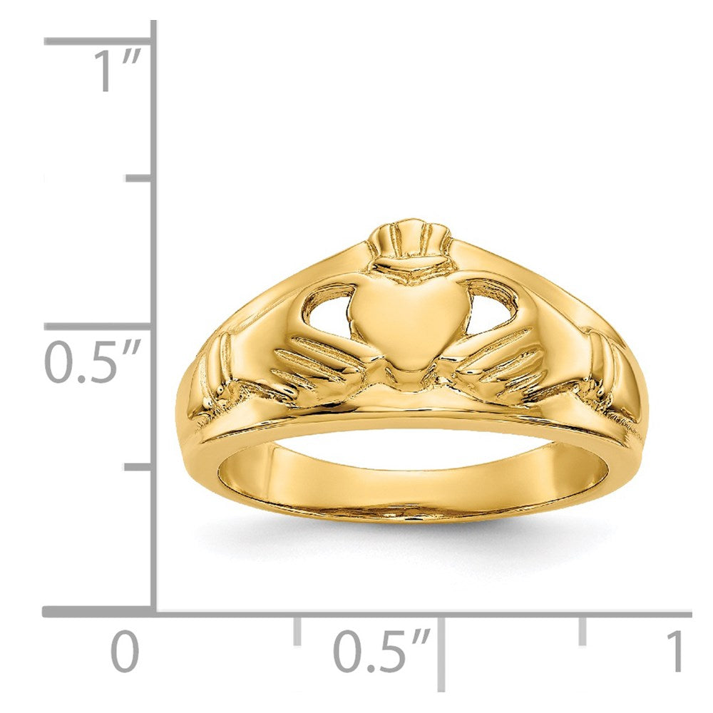 14k Polished Ladies Claddagh Ring