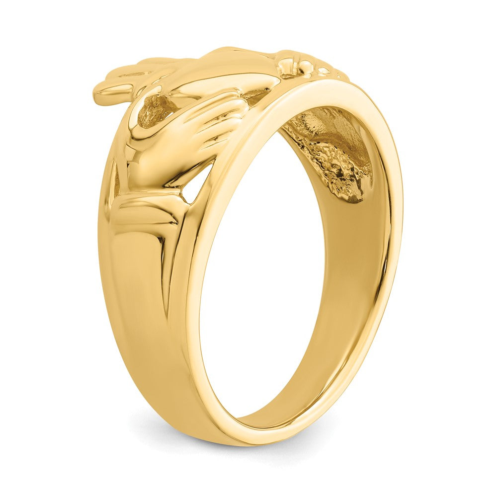 14k Polished Ladies Claddagh Ring