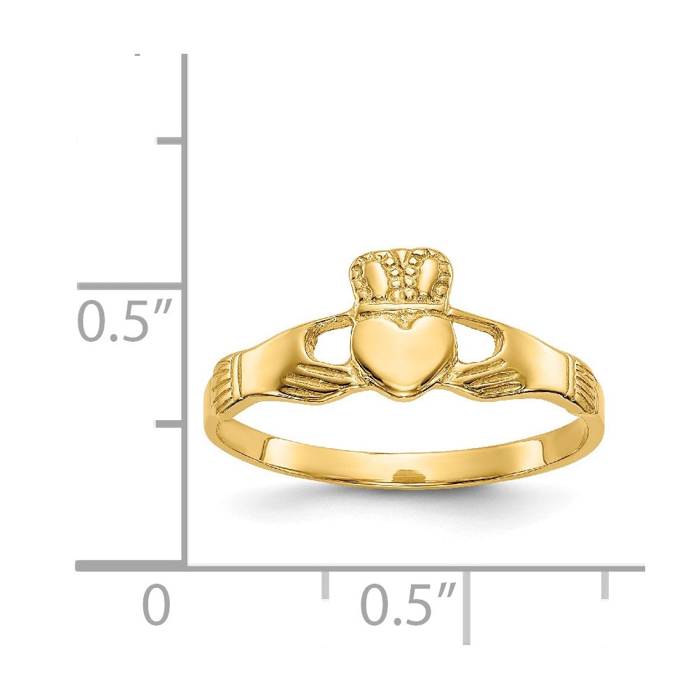 14k Polished Ladies Claddagh Ring