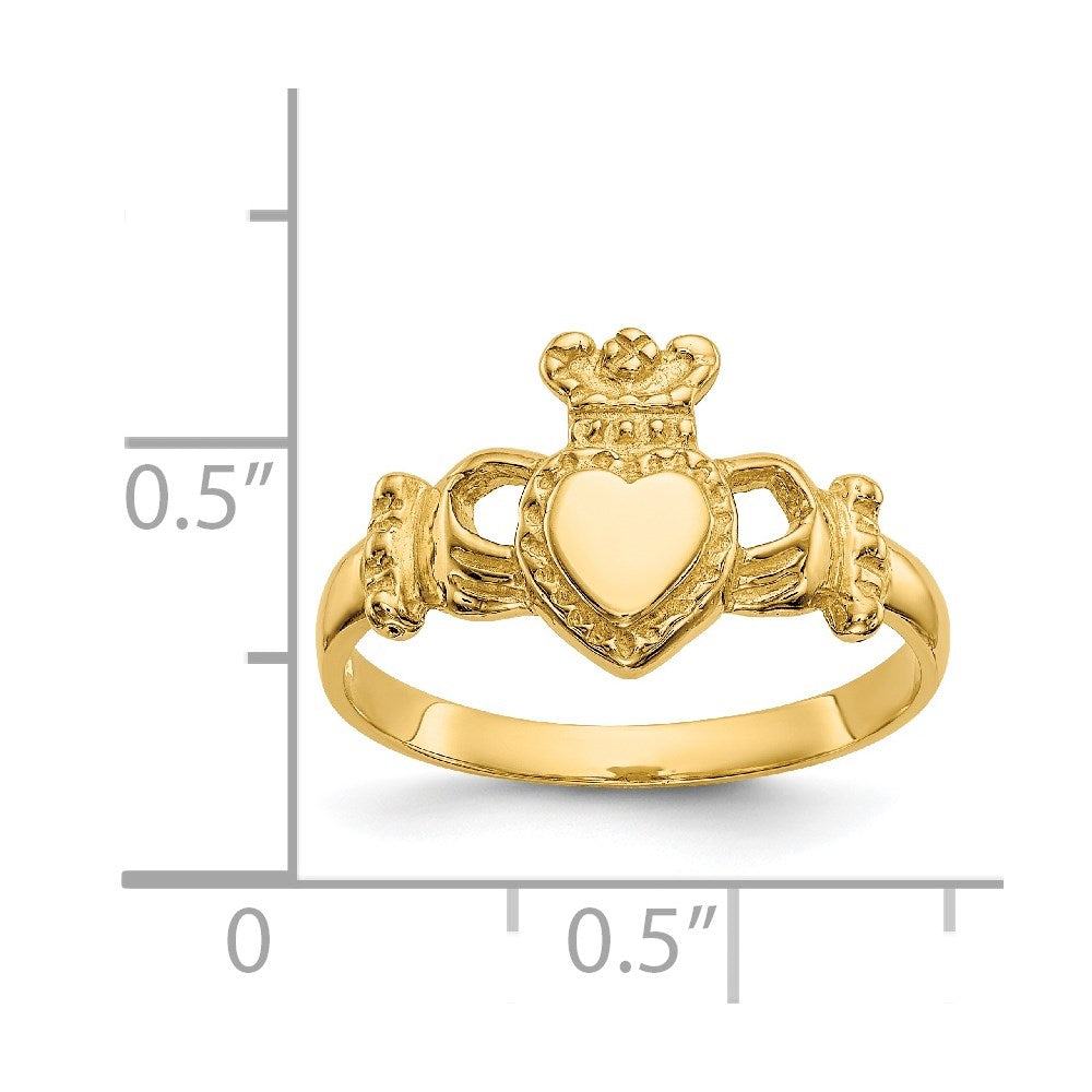 14k Polished Ladies Claddagh Ring