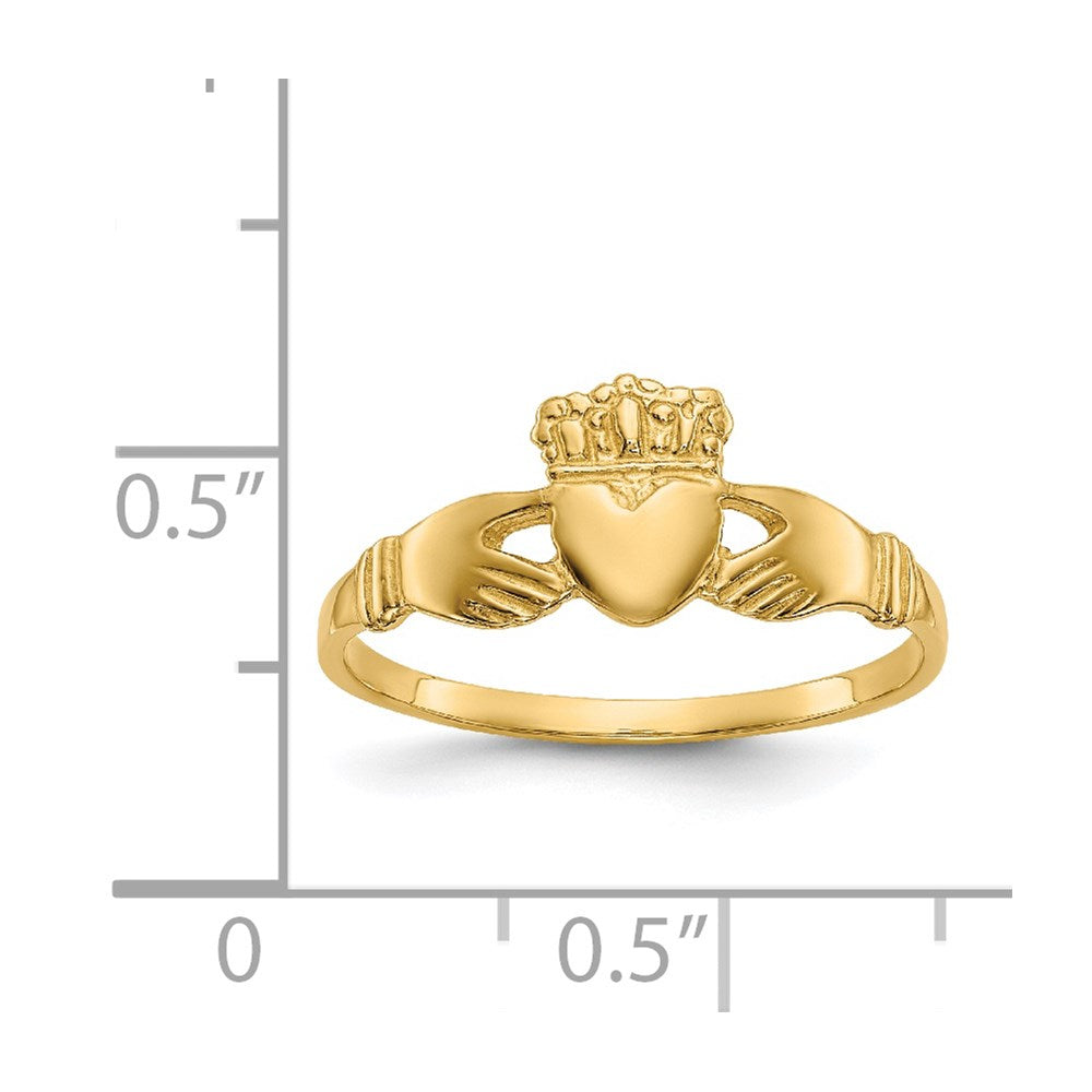 14k Polished Ladies Claddagh Ring