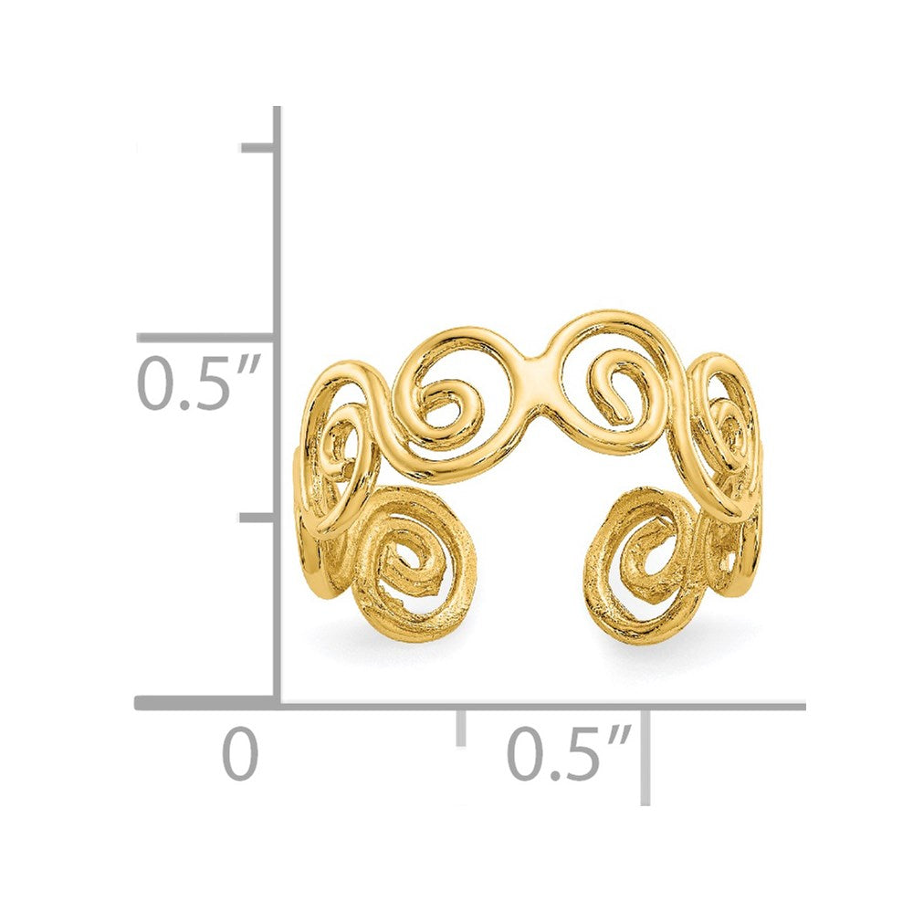 14k Scroll Toe Ring