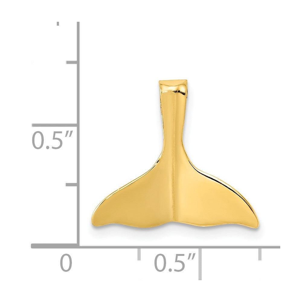 14k 3-D Polished Whale Tail Slide