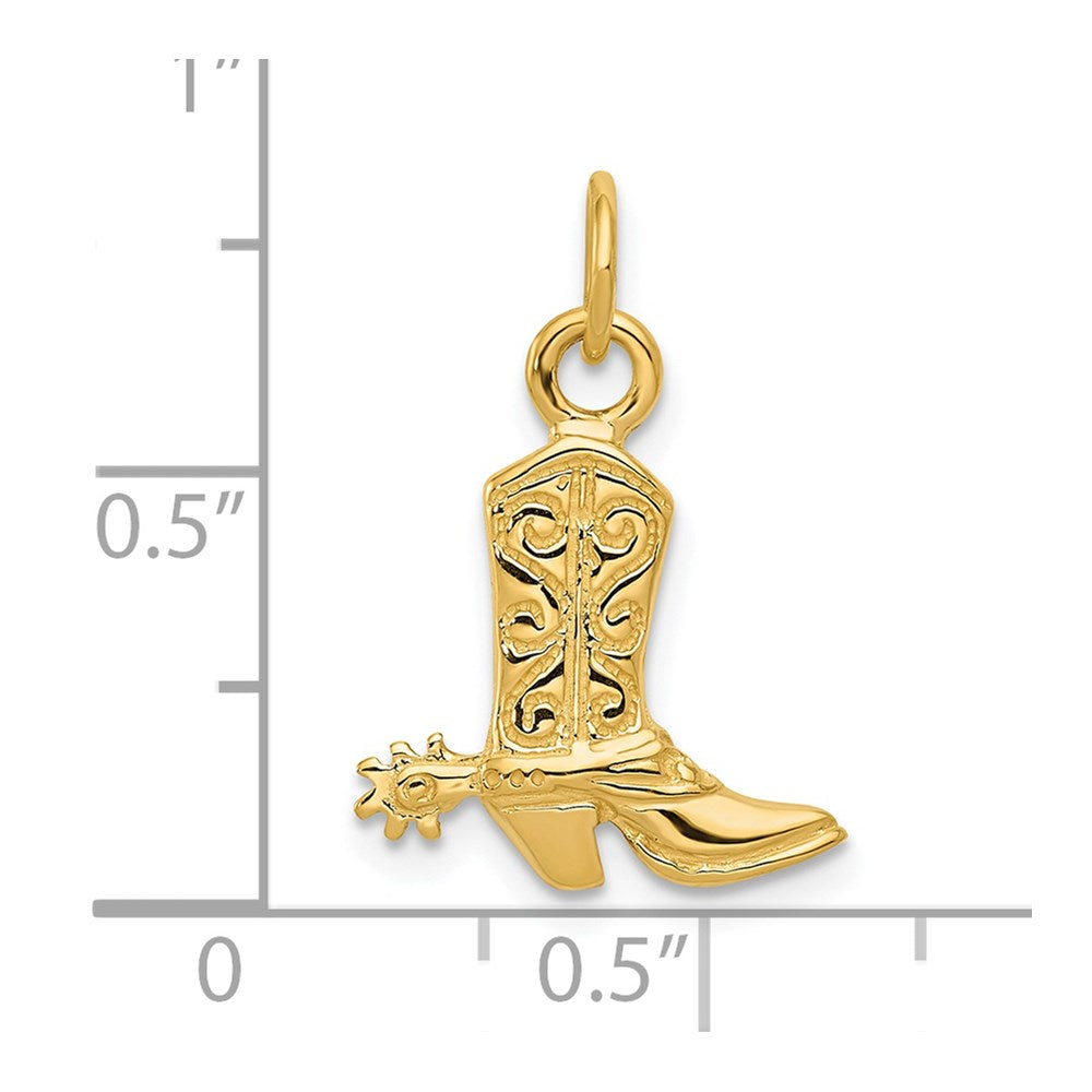 14k 3-D Cowboy Boot Pendant