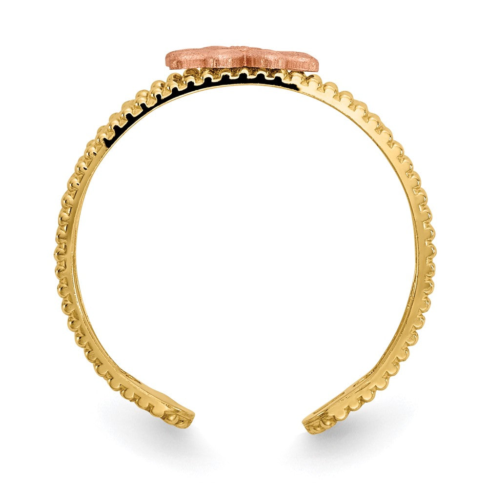 14k Two-tone Flower Toe Ring