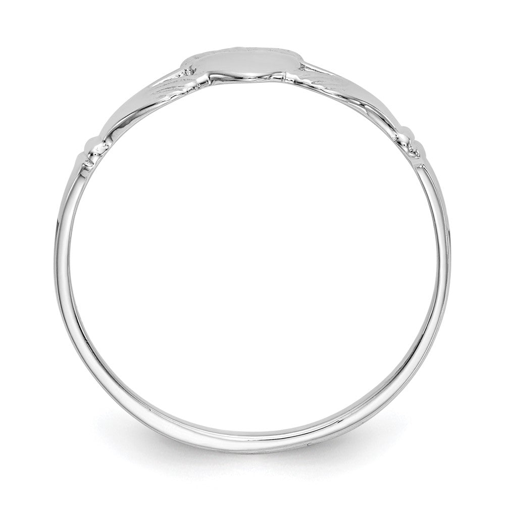 14k White Gold Ladies Claddagh Ring