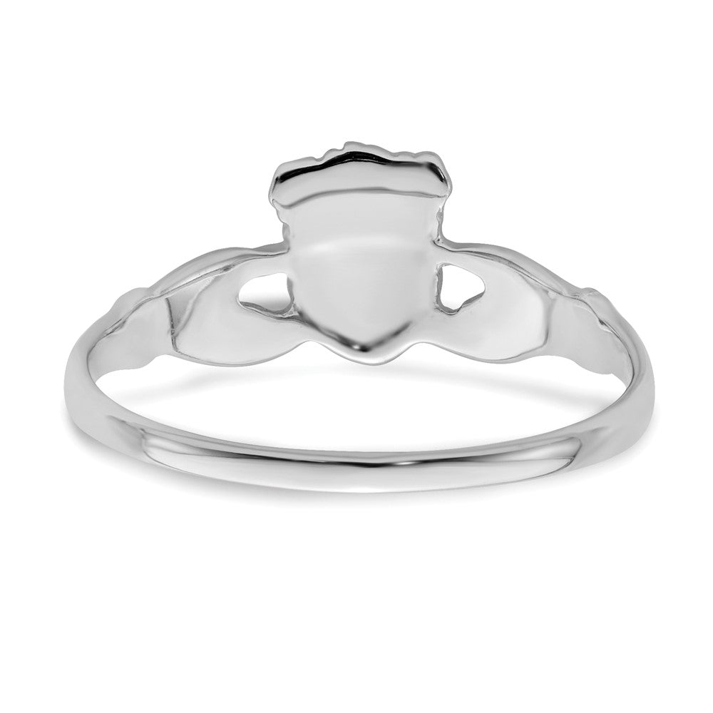 14k White Gold Ladies Claddagh Ring