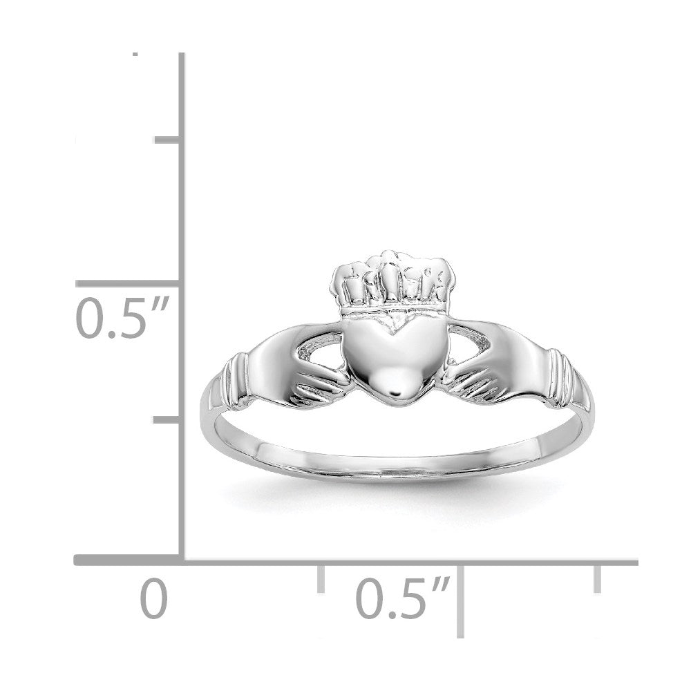 14k White Gold Ladies Claddagh Ring