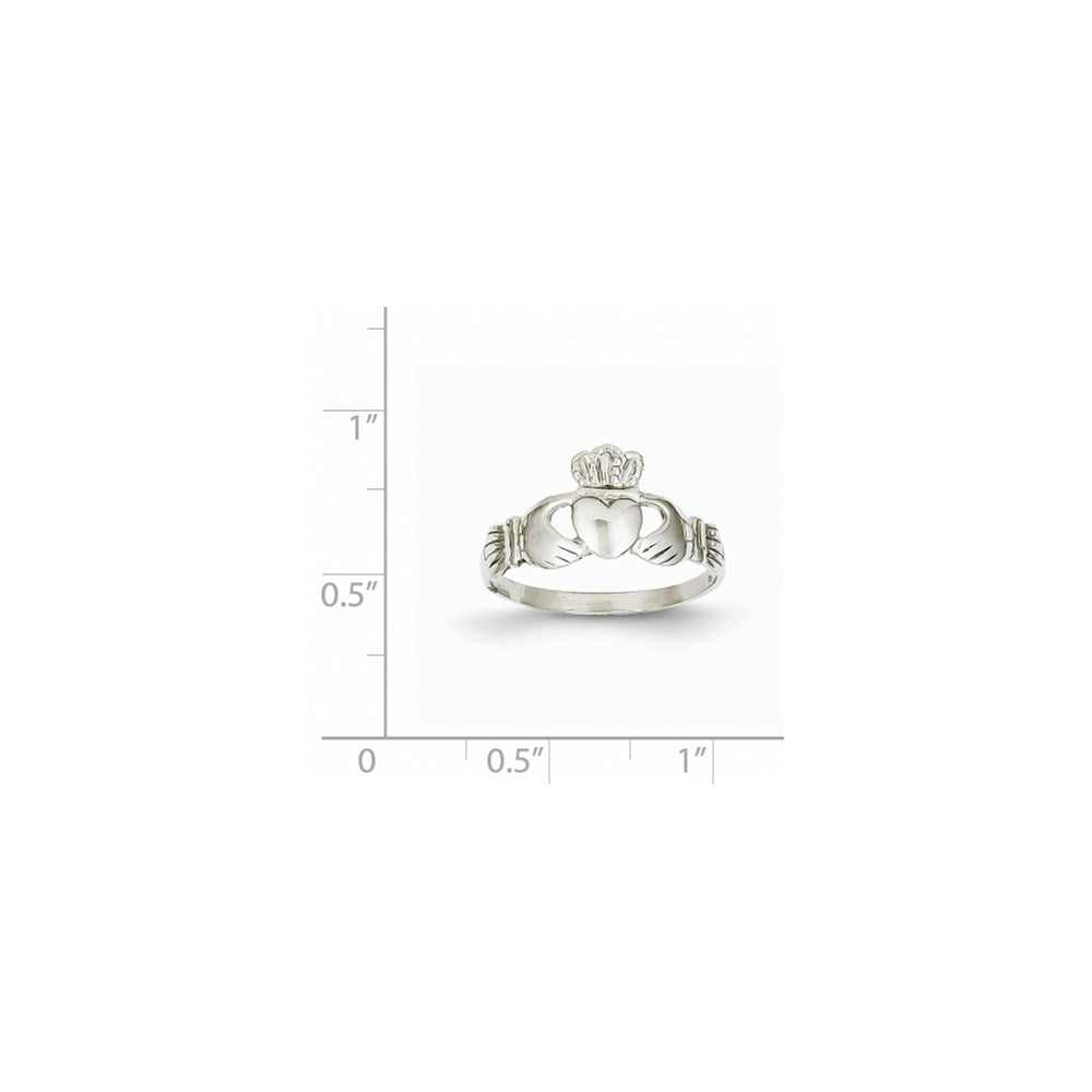 14k White Gold Ladies Claddagh Ring