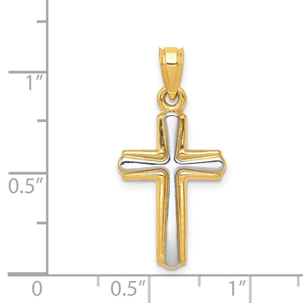 14k w/Rhodium Cross Pendant