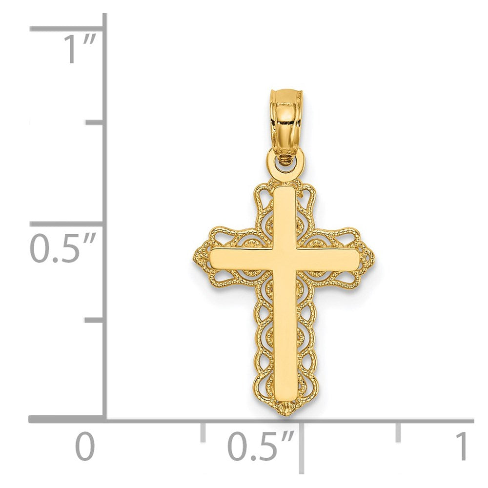 14k Budded Cross Charm