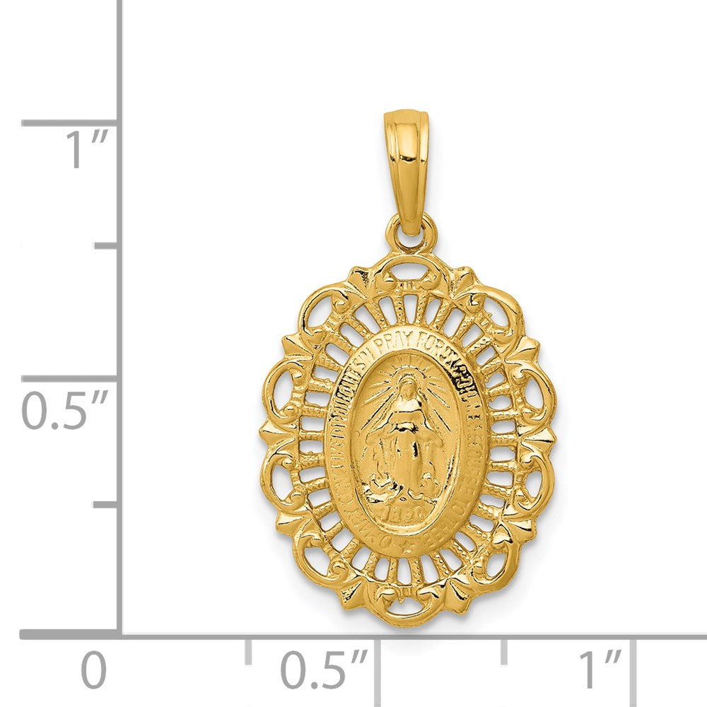 14k Oval Miraculous Medal Pendant