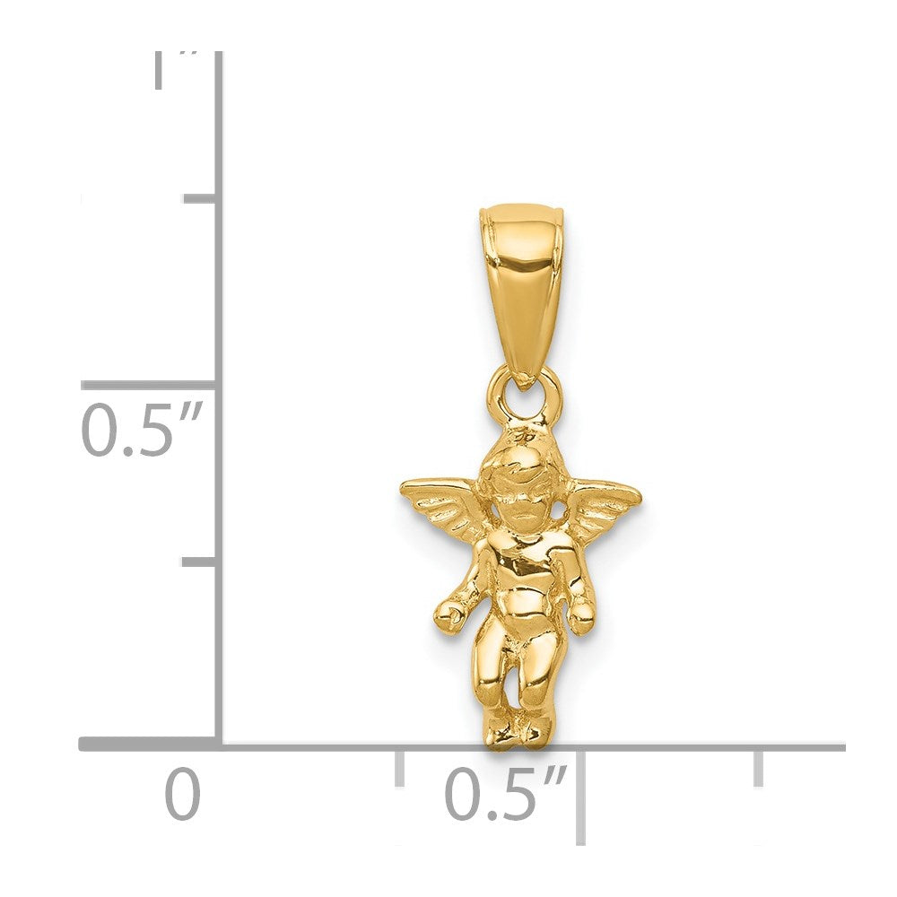 14k 3D Small Guardian Angel Pendant