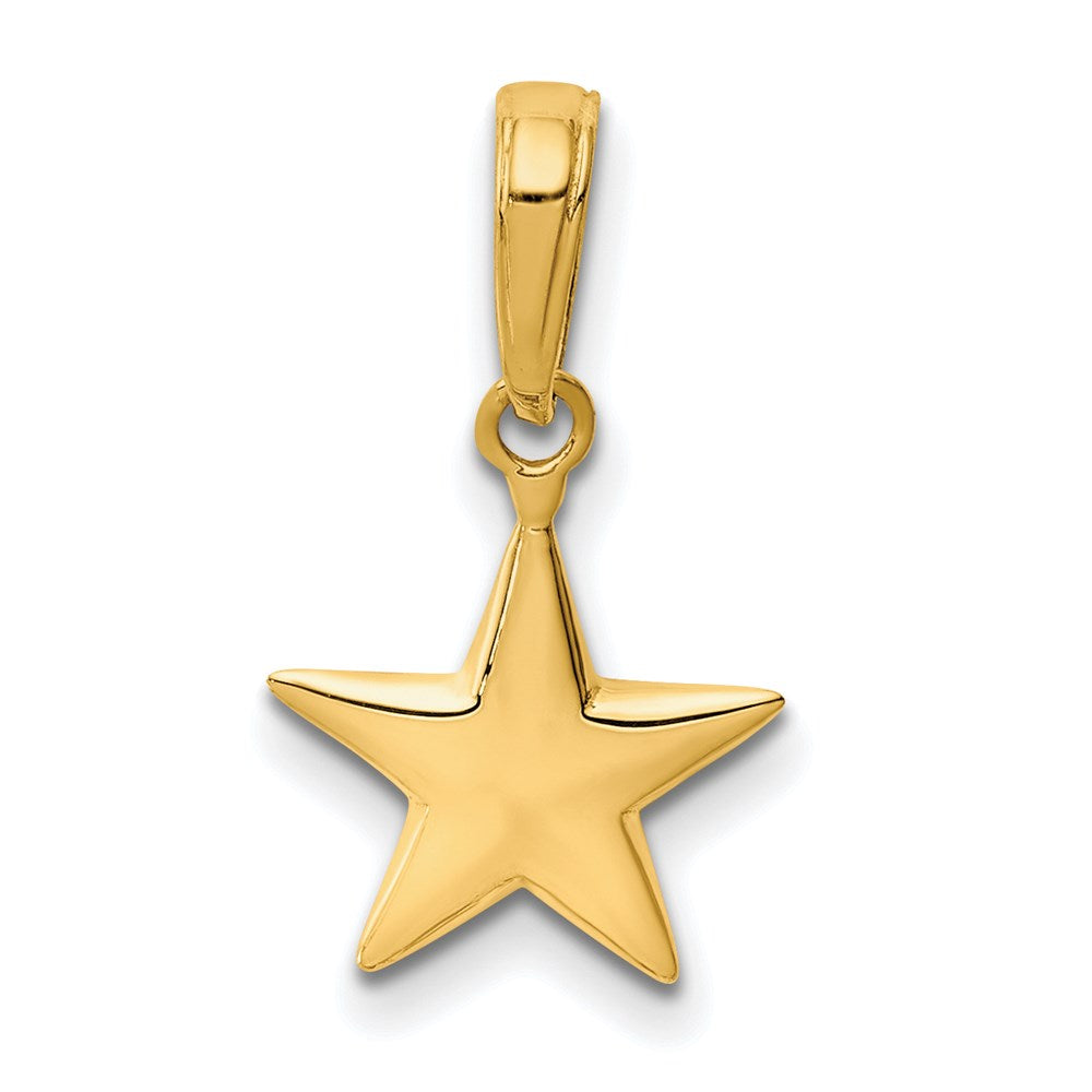 14k Small Polished 3-D Star Charm