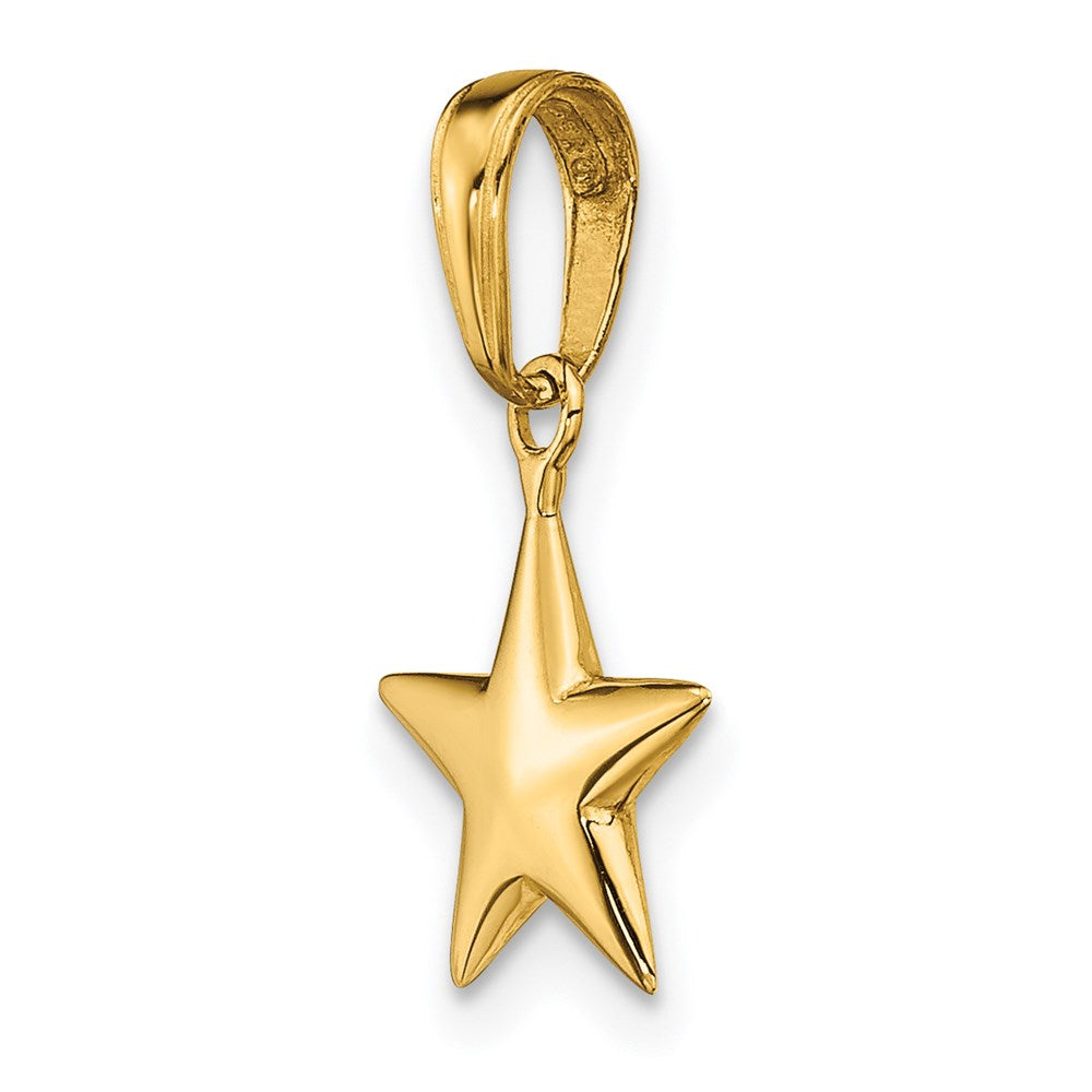 14k Small Polished 3-D Star Charm