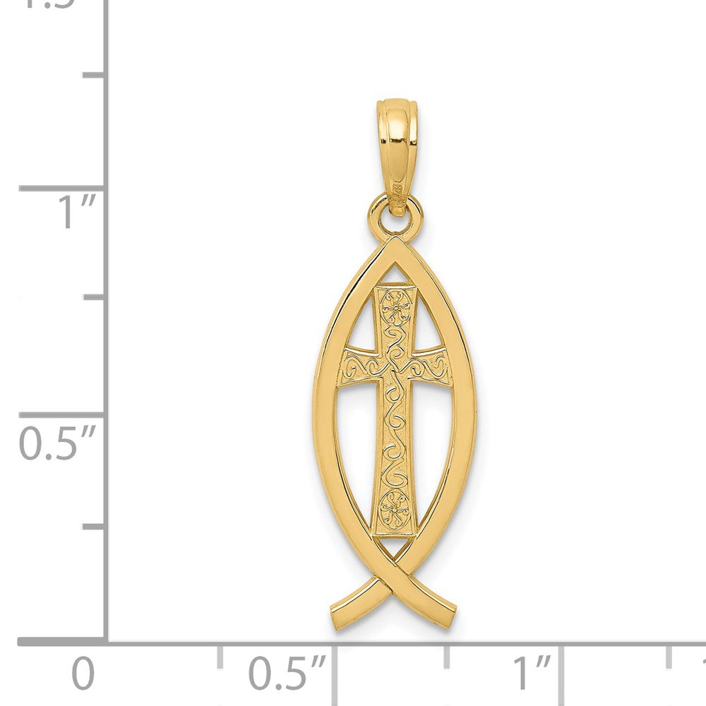 14k Ichthus Fish Pendant