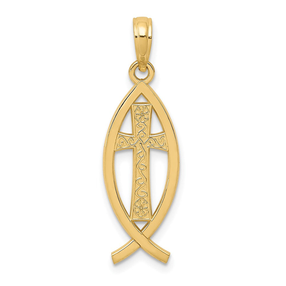 14k Ichthus Fish Pendant