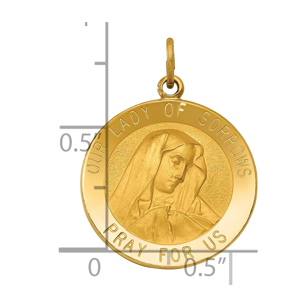 14k Our Lady of Sorrows Medal Pendant