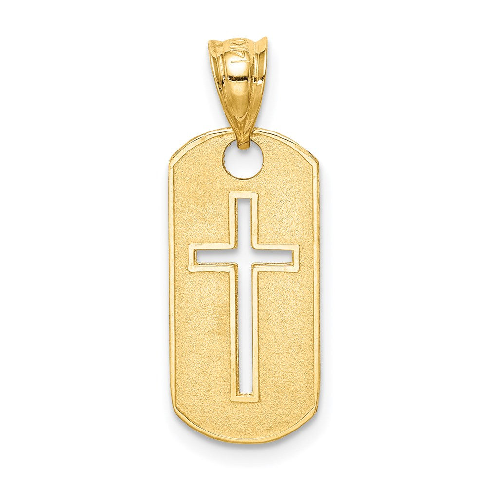14k Polished Cross Cut-out Pendant