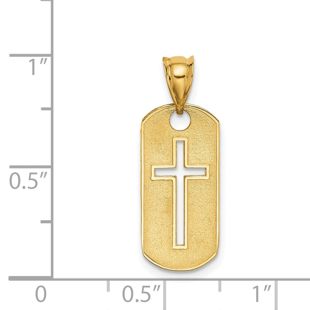 14k Polished Cross Cut-out Pendant