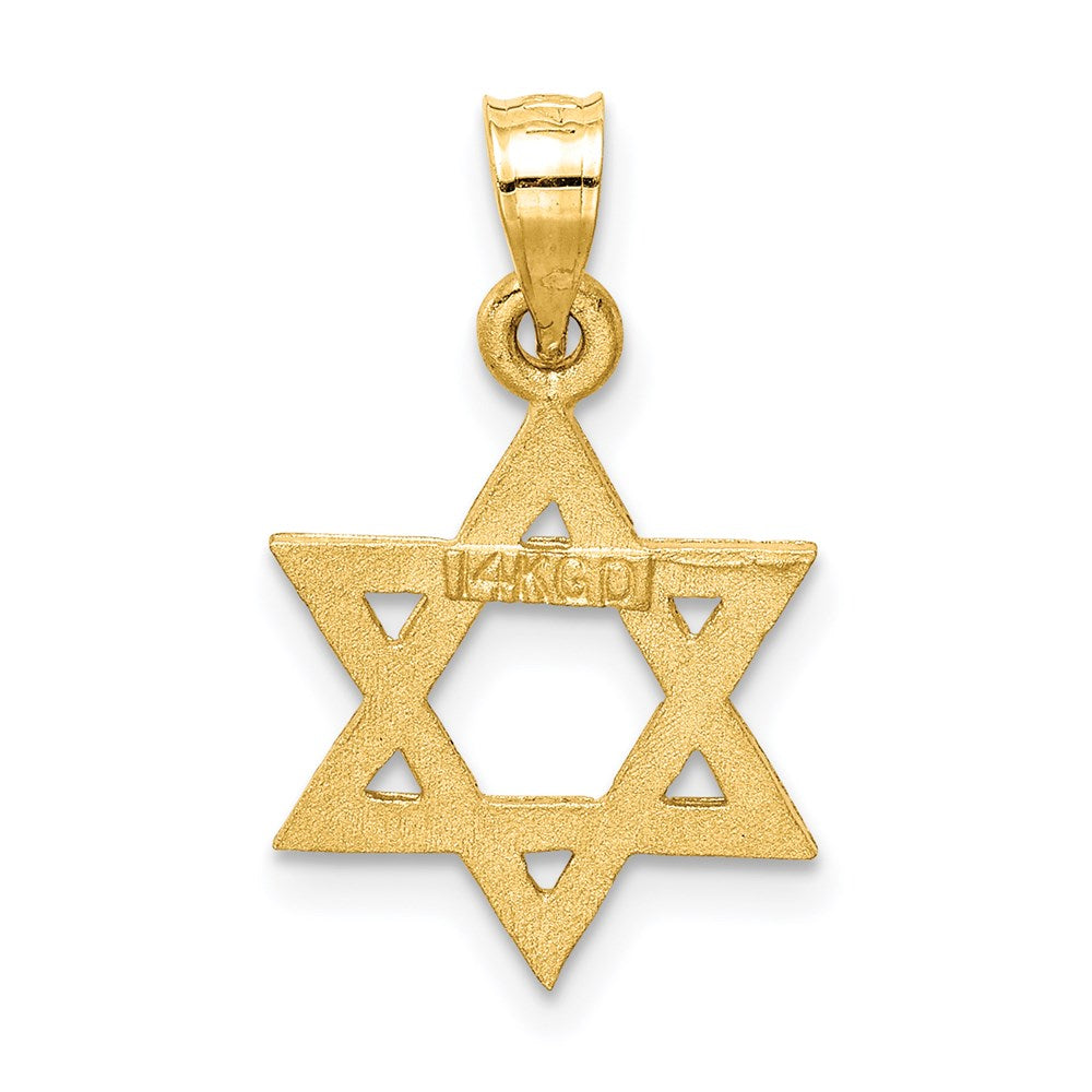 14k Solid Satin Star of David Charm