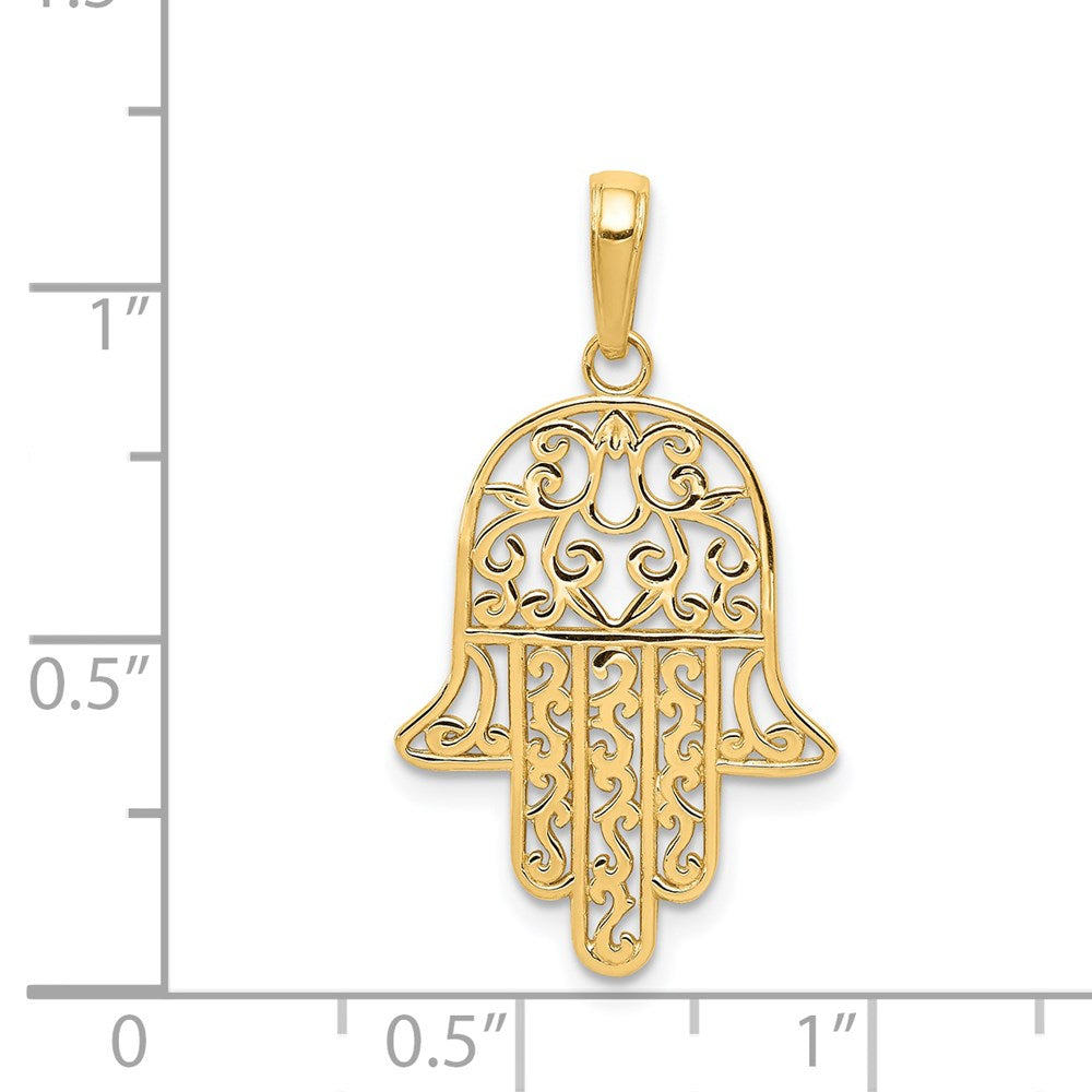 14K Filigree Chamseh Pendant